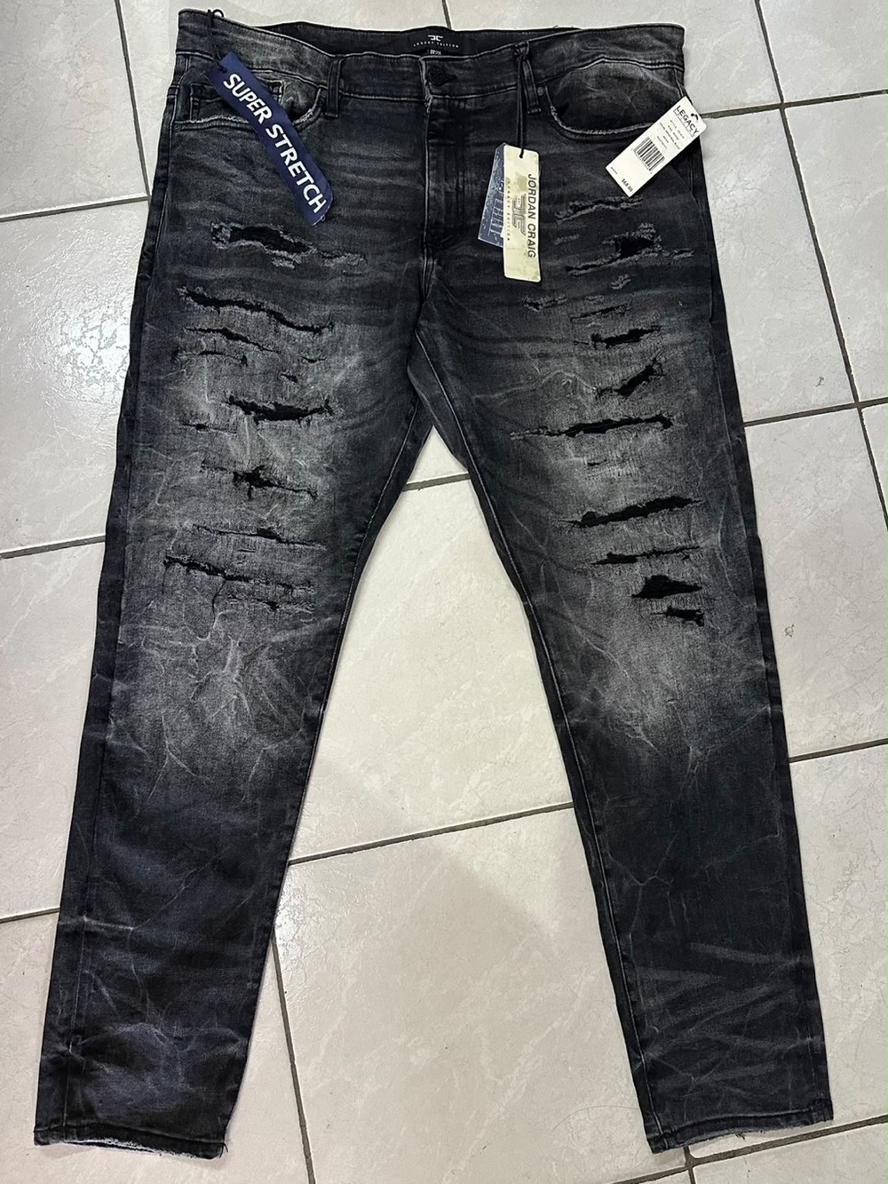Jordan Craig Black Washed Ripped Skinny Jeans